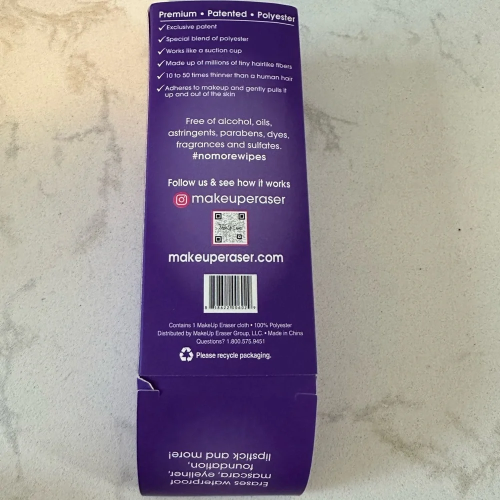 The Original MakeUp Eraser In Queen Purple, Reusable FULL SIZE‎ NEW WITH BOX - Picture 3 of 4